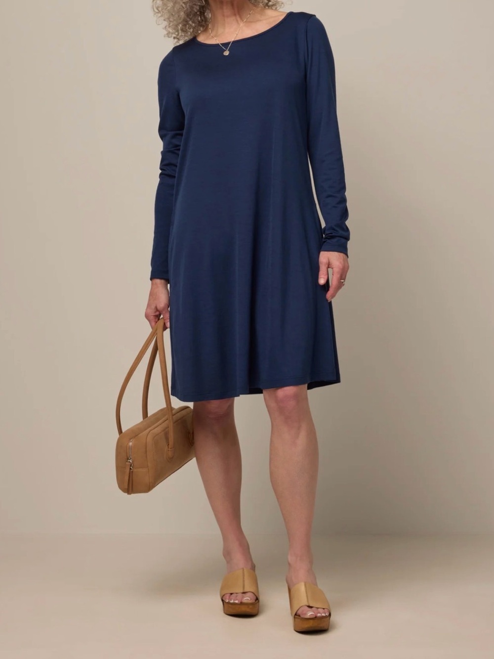 Wool& Merino Rowena Swing Dress XS Navy – New